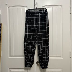 Zaful Black and White Checkered Pants